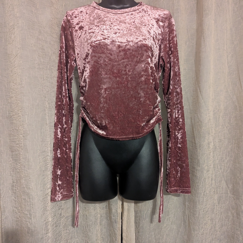 216. Papaya Pink Fitted Ruched Shirt - Picture 1 of 4